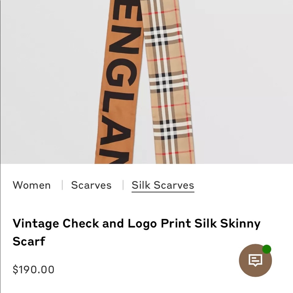 Burberry Vintage Check Logo Mini Scarf
